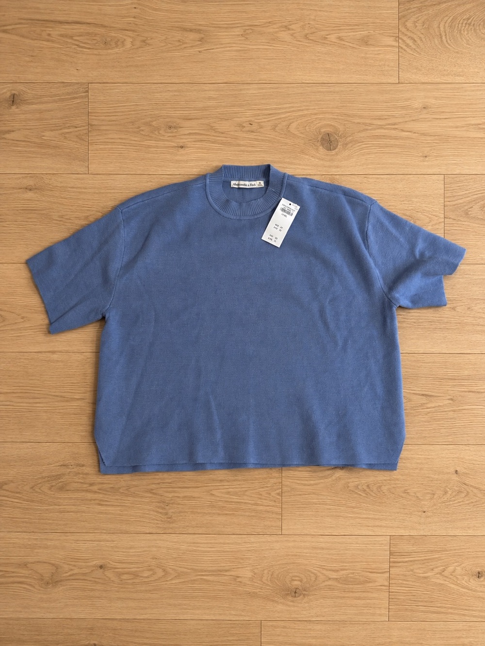 Abercrombie & Fitch Blue Crewneck Short Sleeve Sweater